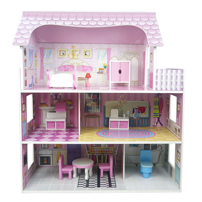 The Popular Wooden Doll House The Children Love Wooden Doll House The Wholesale Price of Wooden Doll House Game Play House